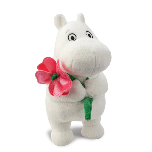 Moomin Standing with Pink Flower Soft Toy