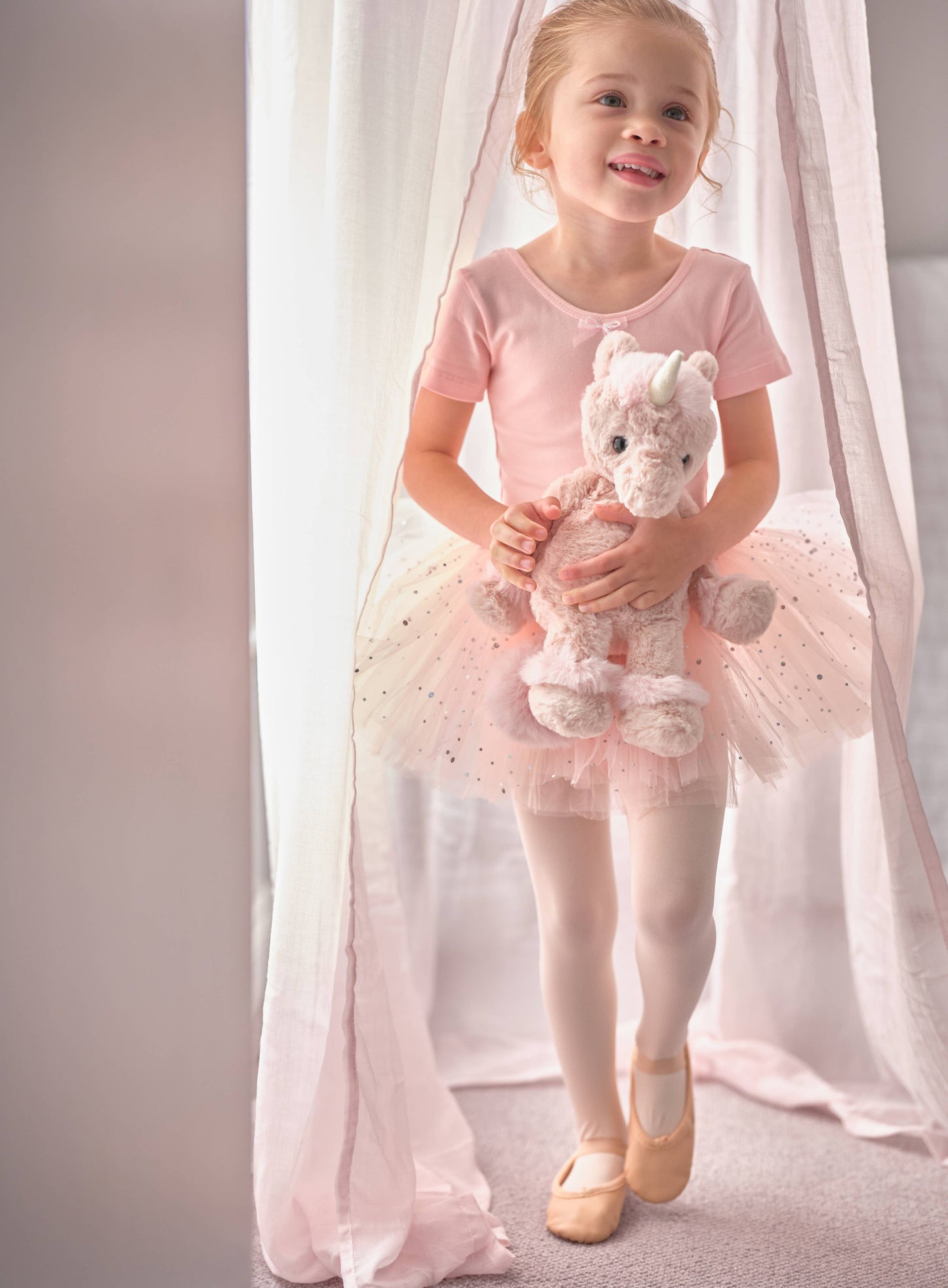 Charlie Bears Ltd - Star Unicorn Ballet Slipper Pink Soft Plush Toy Teddy Bear